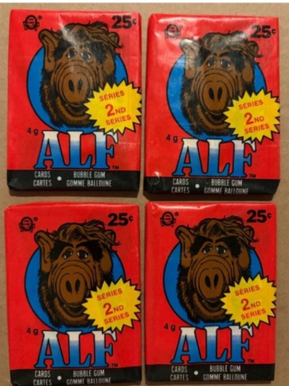 🇨🇦NOW $15🍀 ALF 1987 O-Pee-Chee OPC Sealed Trading Card Wax Pack 4 PACKS